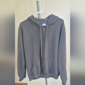 Gildan Men's Zip-Up Hoodie in Gray